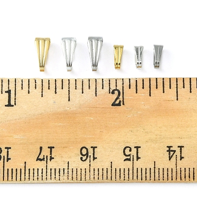 60Pcs 6 Style 304 Stainless Steel Snap on Bails STAS-FS0001-35-1