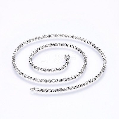 Non-Tarnish 304 Stainless Steel Box Chain Necklaces LS-NJEW-F227-09P-03-1