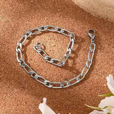 Tarnish Resistant 304 Stainless Steel Figaro Chain Bracelets BJEW-I274-03S-1