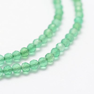 Natural Green Onyx Agate Beads Strands G-K185-19-1