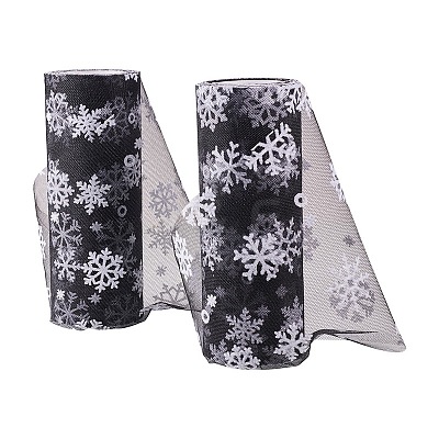 Snowflake Deco Mesh Ribbons OCOR-P010-G15-1
