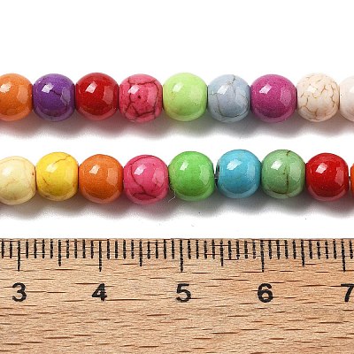 Synthetic Turquoise Beads Strands G-B140-A01-6mm-1
