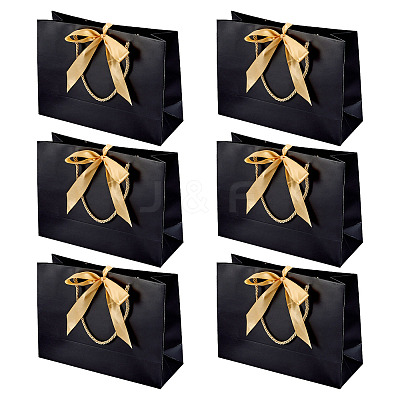 6Sets Rectangle Paper Gift Storage Bags with Handle CARB-TA0001-04B-1