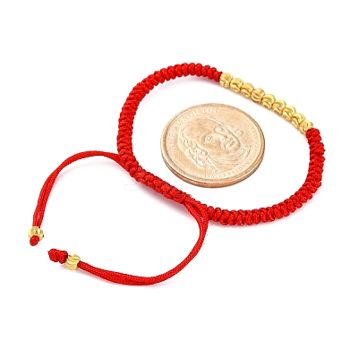Polyester Cord Braided Bead Bracelets for Women BJEW-L698-01G-08-1