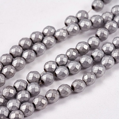 Electroplate Non-magnetic Synthetic Hematite Beads Strands G-J169C-4mm-07-1