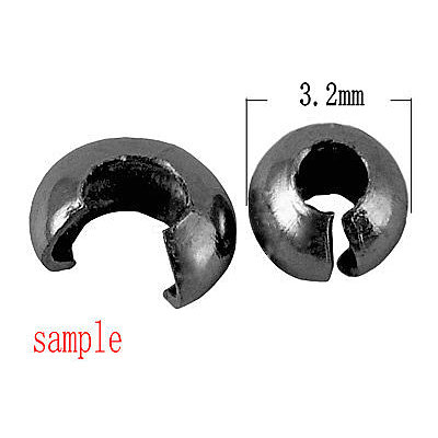 Brass Crimp Beads Covers KK-G015-S-1