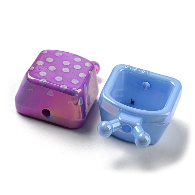 UV Plating Opaque Acrylic Beads OACR-E031-07-1