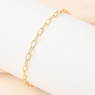 Brass Paperclip Chain Bracelets for Women BJEW-F531-02G-1