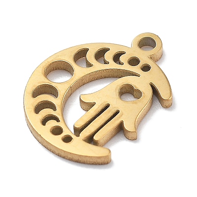 304 Stainless Steel Pendants STAS-R003-03G-03-1