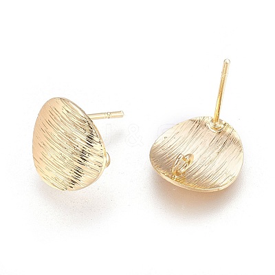 Drawbench Brass Stud Earring Findings X-KK-F738-41G-1