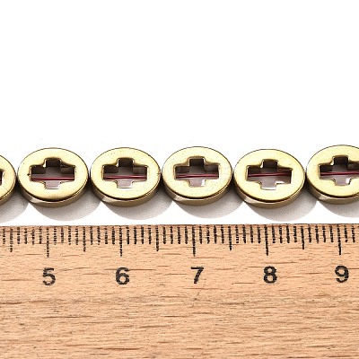 Electroplated Synthetic Non-magnetic Hematite Beads Strands G-L613-Z01-02F-1