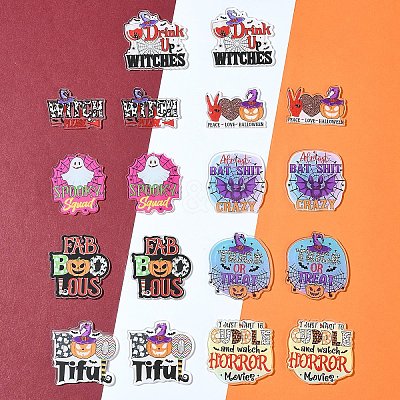 18Pcs 9 Styles Printed Acrylic Pendants OACR-FS0001-74-1
