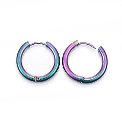 Ion Plating(IP) 304 Stainless Steel Huggie Hoop Earrings EJEW-F111-20mm-Y-1