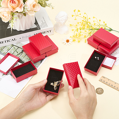 15Pcs Rhombus Textured Cardboard Jewelry Boxes CBOX-DJ0001-03C-1