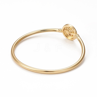 Rack Plating Brass Micro Pave Cubic Zirconia Bangles BJEW-E071-17G-01-1