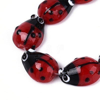 Handmade Lampwork Bumpy Beads Strands LAMP-N028-07-1