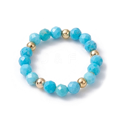 3Pcs 3 Styles Natural Magnesite Beaded Stretch Rings Set RJEW-JR00647-03-1