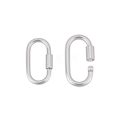 2Pcs 2 Styles 925 Sterling Silver Locking Carabiner Clasps STER-PH0003-92-1