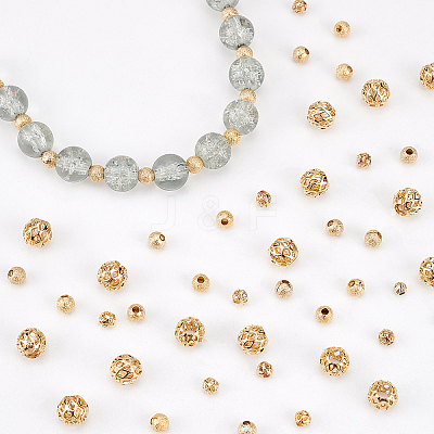 240Pcs 4 Style Long-Lasting Plated Brass Beads KK-AR0002-32-1