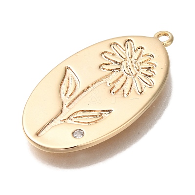 Brass Micro Pave Cubic Zirconia Pendants KK-U038-05G-10-1