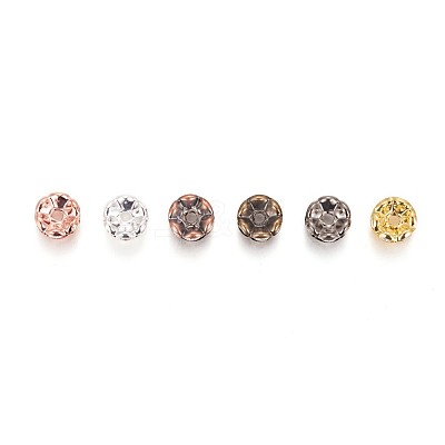 Brass Rhinestone Spacer Beads RB-JP0002-08-1