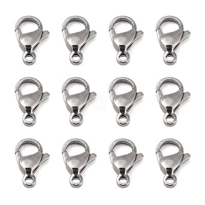 Tarnish Resistant Polished 304 Stainless Steel Lobster Claw Clasps STAS-R072-39A-1
