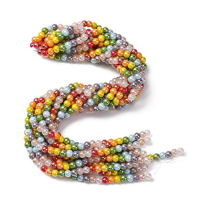 Electroplate & Gradient Color Glass Beads Strands X-LAMP-M023-03-1