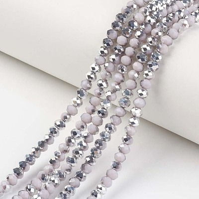 Electroplate Opaque Glass Beads Strands EGLA-A034-P6mm-M10-1