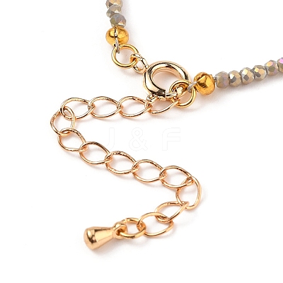 Faceted Electroplate Glass Beaded Bracelets BJEW-JB05693-02-1