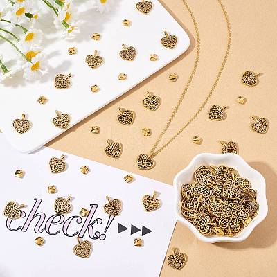 200Pcs 2 Style Tibetan Style Alloy Pendants FIND-SZ0002-33AG-1