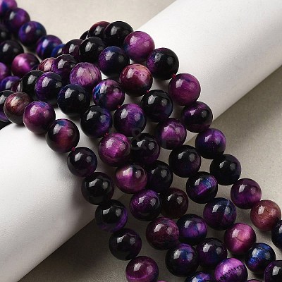 Natural Tiger Eye Beads Strands G-F561-8mm-B07-1