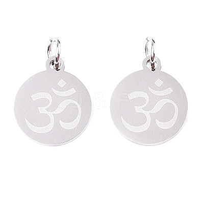 Non-Tarnish Chakra 201 Stainless Steel Charms STAS-T049-T680-1-1