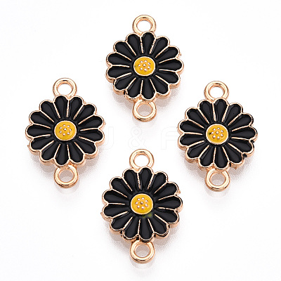 Zinc Alloy Enamel Sunflower Connector Charms ENAM-E011-01KCG-10-1
