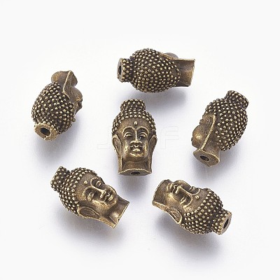 Tibetan Style Buddha Head Alloy Beads TIBEB-7482-AB-FF-1