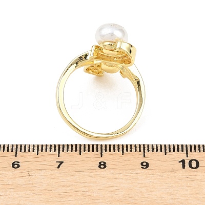 Brass Micro Pave Cubic Zirconia Finger Rings for Women RJEW-D340-02G-08-1