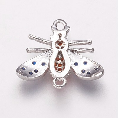 Brass Cubic Zirconia Links KK-P134-49P-1
