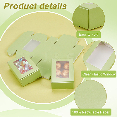 Rectangle Paper Folding Shipping Box with Window CON-WH0099-25A-1