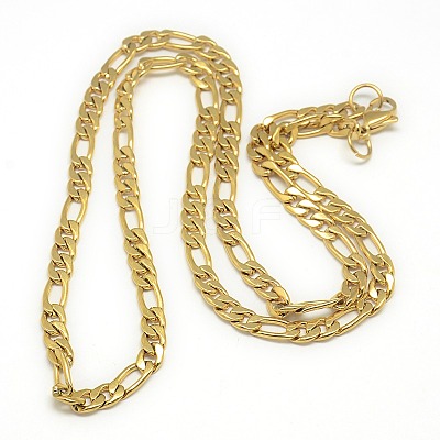 Trendy Men's 201 Stainless Steel Mother-Son Chain Necklaces X-NJEW-L043B-41G-1
