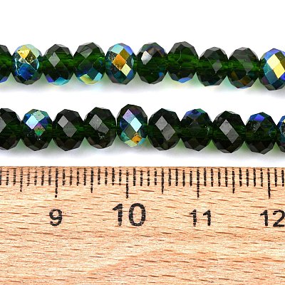 Electroplate Transparent Glass Beads Strands EGLA-A046-01B-18-1