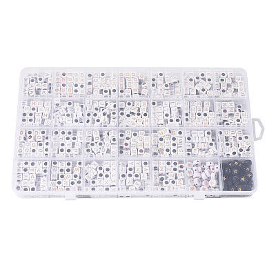 1260Pcs DIY Acrylic Bead Stretch Bracelets Kits for Children's Day DIY-YW0002-31-1
