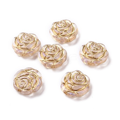 Plating Transparent Acrylic Beads OACR-P013-23-1