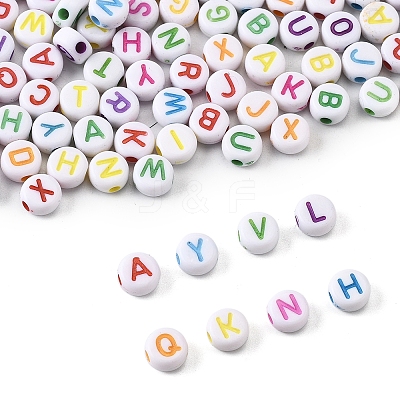 111G Craft Acrylic Horizontal Hole Letter Beads SACR-FS0001-35-1