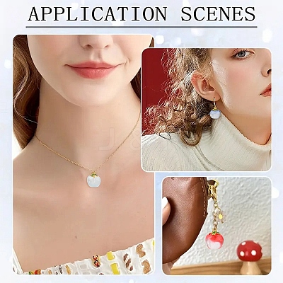 24Pcs 12 Colors Transparent Glass Apple Pendants DGLA-YW0001-46-1