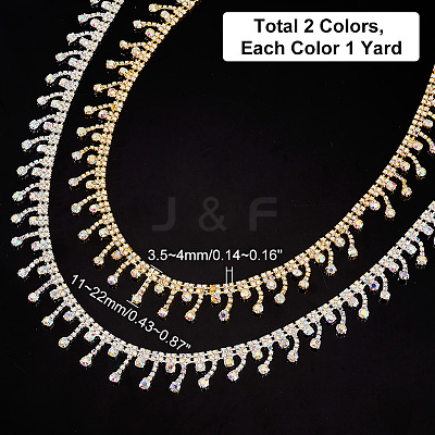 2 Yards 2 Colors Tassel Rhinestone Cup Chains CH-WR0001-01-1