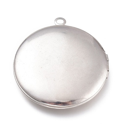 Tarnish Resistant 316 Stainless Steel Locket Pendant Cabochons Settings X-STAS-O132-04P-1
