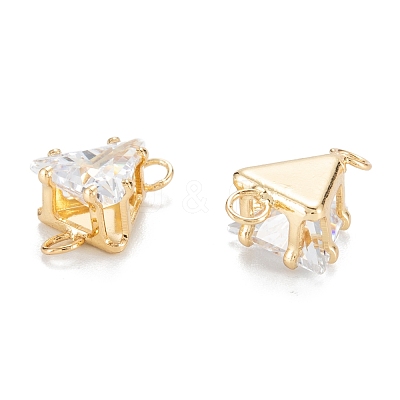 Brass Clear Cubic Zirconia Links ZIRC-G170-08G-1
