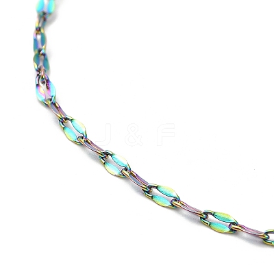 Ion Plating(IP) 304 Stainless Steel Dapped Chain Necklace for Men Women NJEW-E076-02M-1