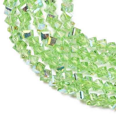 Electroplate Transparent Glass Beads Strands GL-CBA7A17-01A-11-1