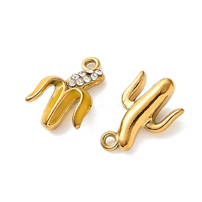 304 Stainless Steel Enamel Rhinestone Pendants SA-L002-09G-1