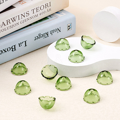 10Pcs Glass Bead Cone for Wind Chimes Making GLAA-TA0002-24A-1